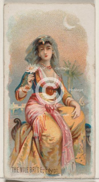 The Nile Bride, Egypt, from the Holidays series (N80) for Duke brand cigarettes, 1890., 1890. Creator: George S. Harris & Sons.