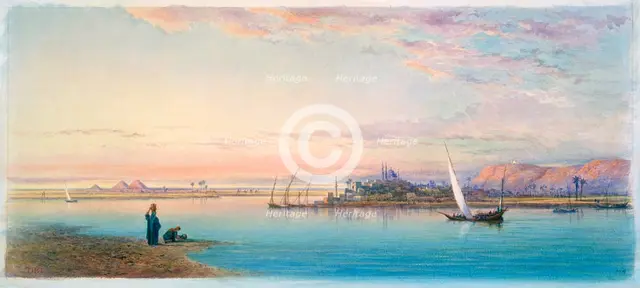 'The Nile by Bulaq', Egypt, 1868. Artist: Henry Pilleau