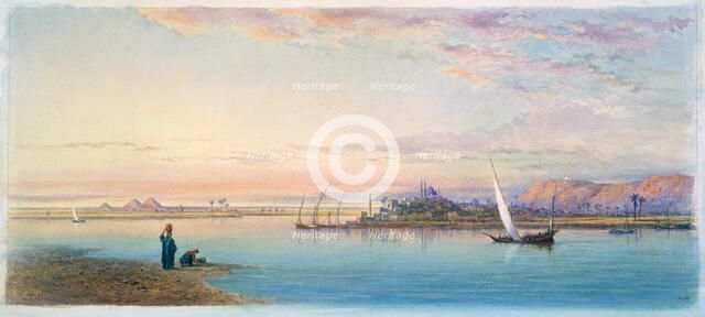 'The Nile by Bulaq', Egypt, 1868. Artist: Henry Pilleau