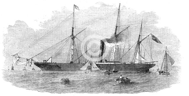 "The Nile" Screw Steam-Ship, wrecked off Godrevy Point, 1854. Creator: Unknown.