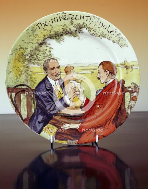 'The Nineteenth Hole', Royal Doulton plate, c1920.  Creator: Royal Doulton.