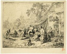 The Ninepin Players, 1846. Creator: Charles Emile Jacque