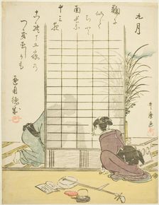 The Ninth Month (Kugatsu), from an untitled series of genre scenes in the twelve months..., c1792/93 Creator: Kitagawa Utamaro