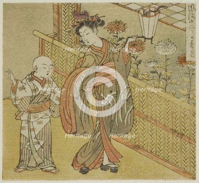 The Ninth Month (Kikuzuki), from the series "Fashionable Twelve Months (Furyu..., c. 1770/72. Creator: Isoda Koryusai.