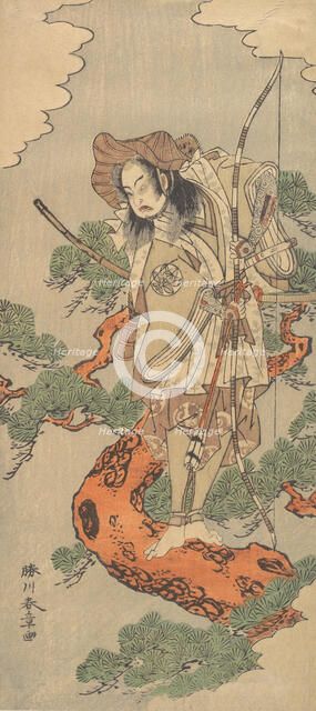 The Ninth Ichimura Uzaemon as a Samurai Warrior, ca. 1773. Creator: Shunsho.