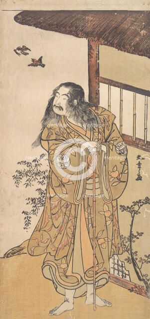 The Ninth Ichimura Uzaemon in the role of Shunkan, ca. 1778. Creator: Shunsho.