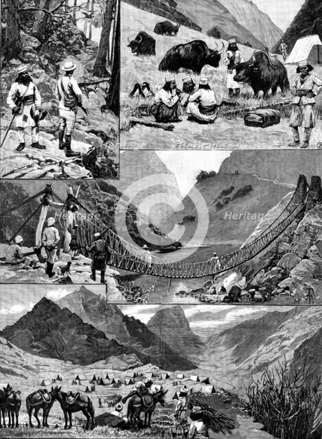 The Niti Field Force on the Thibet Frontier - sketches by Major C. Pulley, 3rd Goorkhas, 1890. Creator: Unknown.