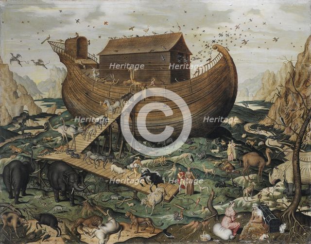 The Noah's Ark on Mount Ararat. Artist: Myle, Simon de (active ca 1570)