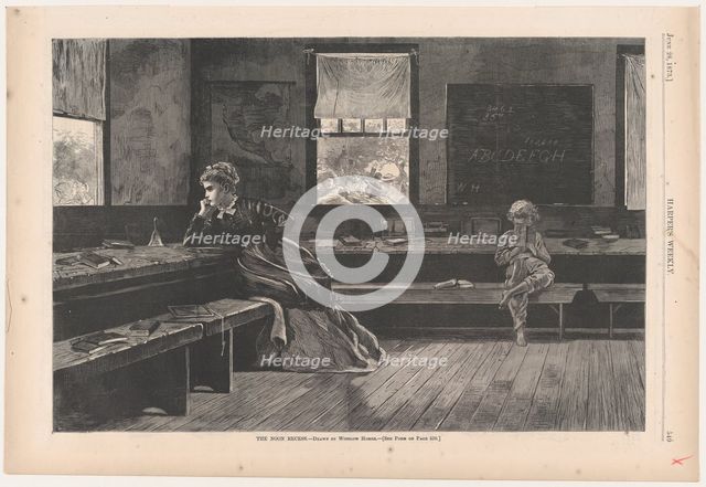 The Noon Recess (Harper's Weekly, Vol. XVII), June 28, 1873. Creator: Unknown.
