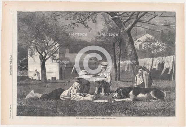 The Nooning (Harper's Weekly, Vol. XVII), August 16, 1873. Creator: Unknown.