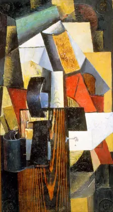 The Nonstop Station. Kuntsevo 1913. Artist: Kazimir Malevich