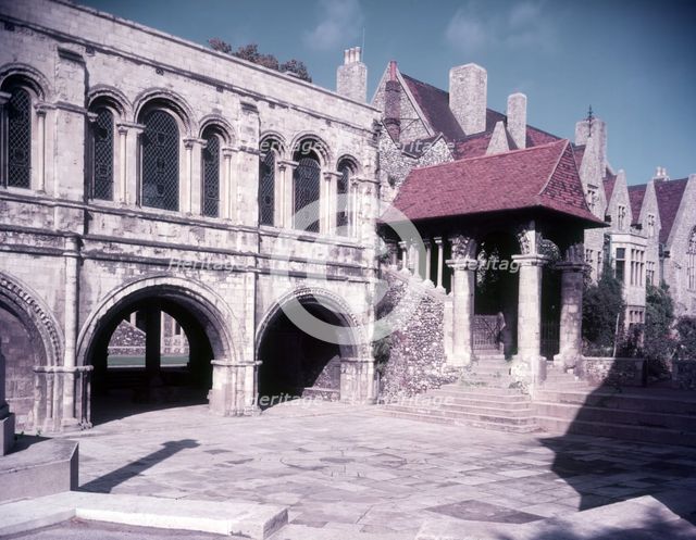 The Norman Staircase, the King's School, Canterbury, Kent, c1955. Creator: Arthur Charles Kirby Ware.
