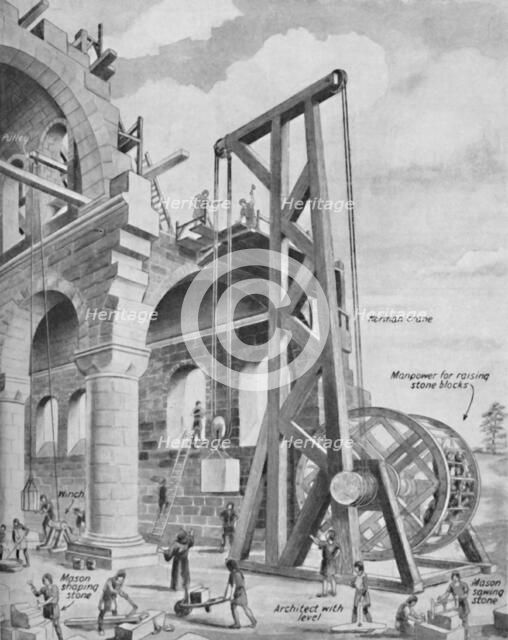 'The Normans Building a Cathedral', c1934. Artist: Unknown.