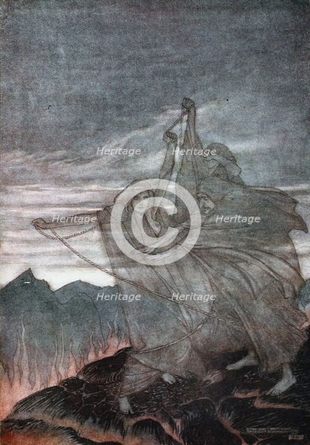 The Norns Vanish. Illustration for Siegfried and The Twilight of the Gods by Richard Wagner, 1910. Artist: Rackham, Arthur (1867-1939)