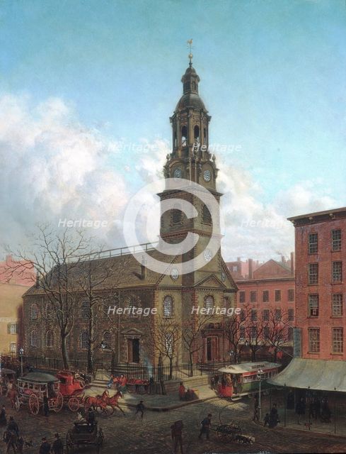 The North Dutch Church, Fulton and William Streets, New York, 1869. Creator: Edward Lamson Henry.