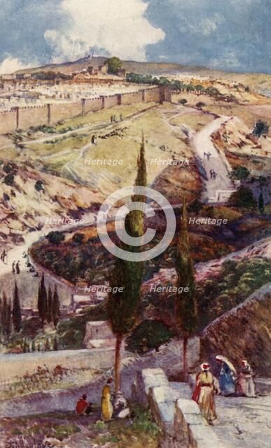 'The North-East End of Jerusalem and Mizpah from the Mount of Olives',  1902. Creator: John Fulleylove.
