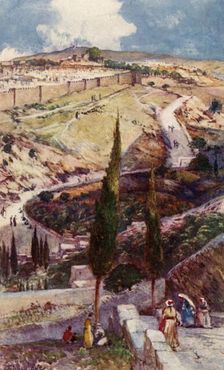 The North-East End of Jerusalem and Mizpah from the Mount of Olives 1902. Creator: John Fulleylove