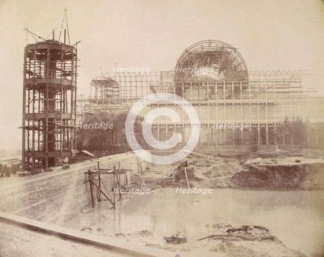 'The North end of the Building from the Reservoir', Crystal Palace, Sydenham, 1852-1854. Creator: Philip Henry Delamotte.