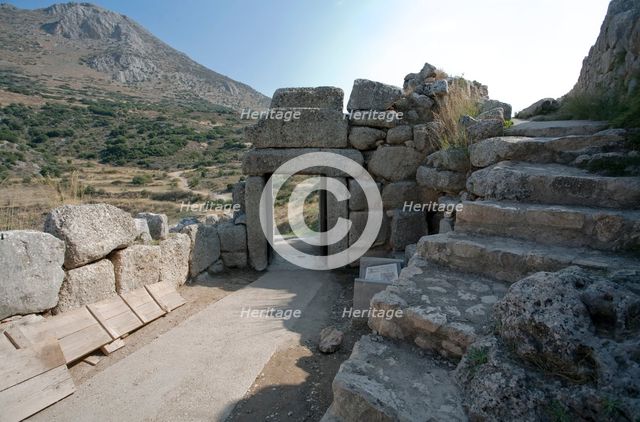 The North Gate (Postern) at Mycenae, Greece. Creator: Samuel Magal.