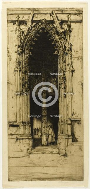 The North Porch, Harfleur, 1904. Creator: David Young Cameron.