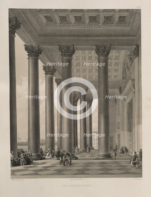 The north portal of the Saint Isaac's Cathedral (From: The Construction of the Saint Isaac's Cathedral), 1845. Artist: Montferrand, Auguste, de (1786-1858)