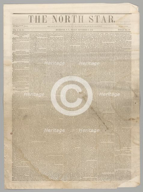 The North Star, Vol. I No. 37, September 8, 1848. Creator: Unknown.