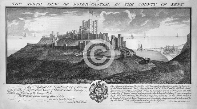 'The North View of Dover-Castle, in the County of Kent.', c1735. Artists: Samuel Buck, Nathaniel Buck.