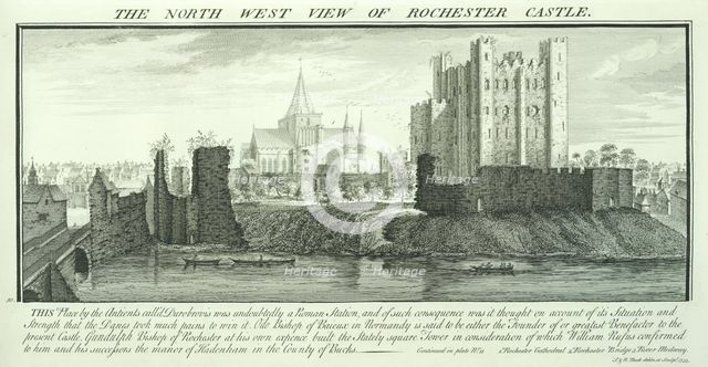 'The North West View of Rochester Castle', Kent, 1735. Creators: Samuel Buck, Nathaniel Buck.