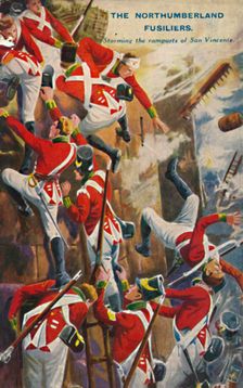 The Northumberland Fusiliers. Storming the ramparts of San Vincente 1812, (1939)