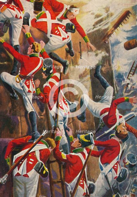 'The Northumberland Fusiliers. Storming the ramparts of San Vincente', (1939). Artist: Unknown.