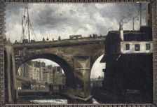 The Notre-Dame bridge and pump, 1825. Creator: Louis-Godefroy Jadin