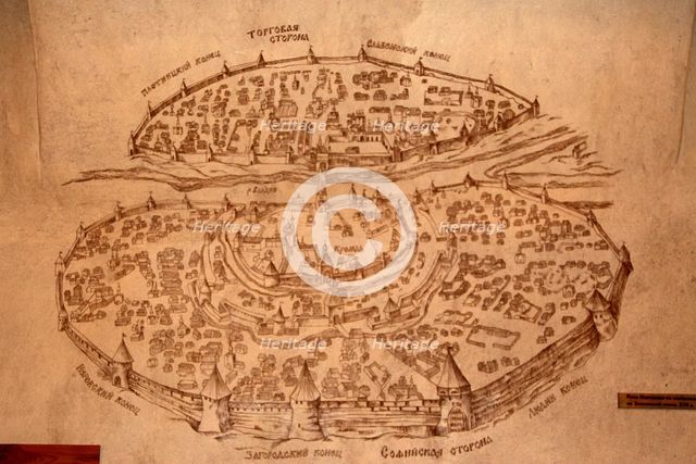 The Novgorod Map, 17th century. Artist: Historical Document  