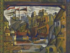 The Novgorod Market. Stage design for the opera Sadko by N. Rimsky-Korsakov, 1920