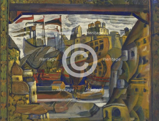 The Novgorod Market. Stage design for the opera Sadko by N. Rimsky-Korsakov, 1920.