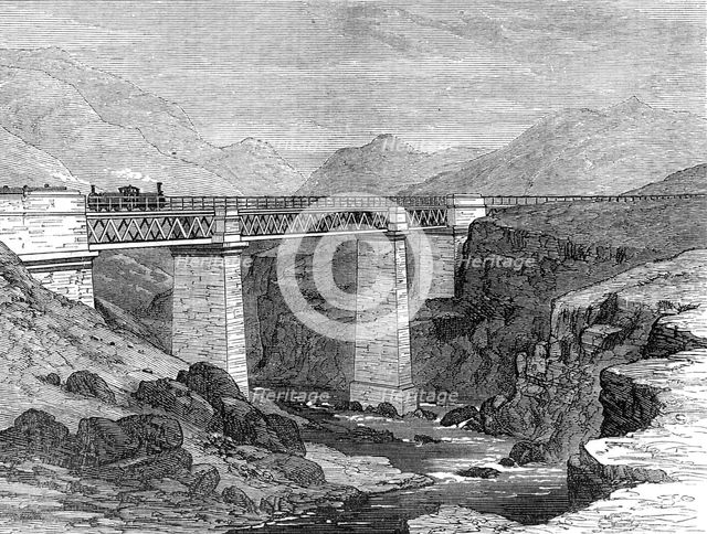 The Otago Great Northern Railway, New Zealand: Waiamakura Viaduct, 1872. Creator: Unknown.
