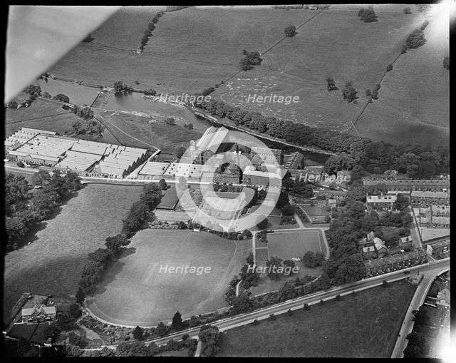 The Otley Worsted Mills on Ilkley Road and Grove Hill Park, Otley, West Yorkshire, c1930s. Creator: Arthur William Hobart.