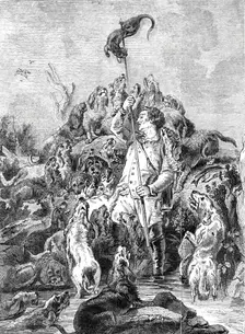 "The Otter Speared", painted by E. Landseer, R.A., 1844. Creator: Unknown