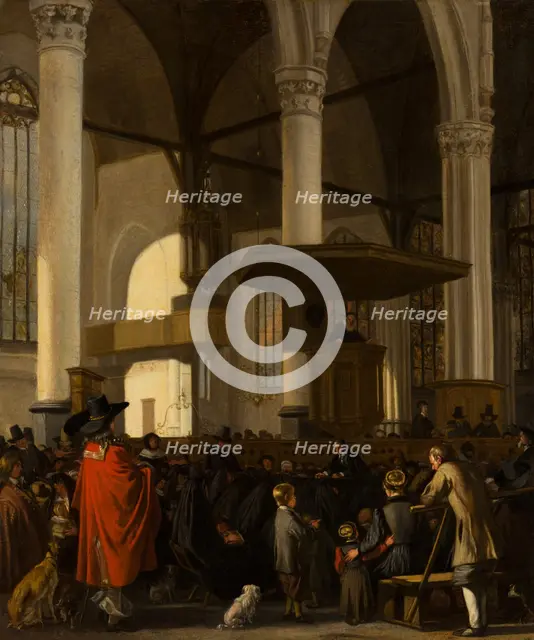 The Oude Kerk in Amsterdam during a Service. Creator: Emanuel de Witte.