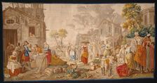 The Outdoor Market, from Village Festivals, France, 1775/89. Creator: Unknown