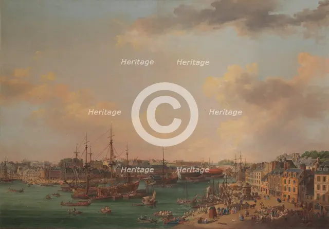 The Outer Harbor of Brest, 1773. Creator: Henri Joseph van Blarenberghe.