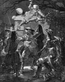 "The Outrage upon Sir John Coventry", by T.H. Maguire, in the Royal Academy Exhibition, 1860. Creator: W. Godwin