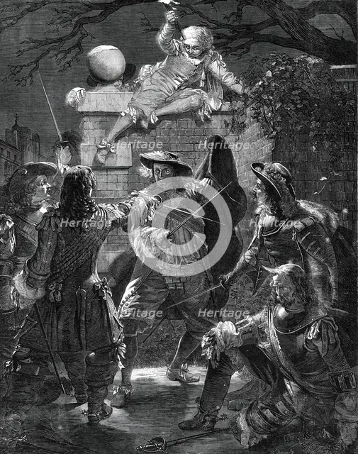 "The Outrage upon Sir John Coventry", by T.H. Maguire, in the Royal Academy Exhibition, 1860. Creator: W. Godwin.
