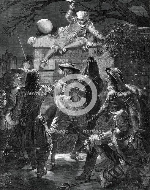 "The Outrage upon Sir John Coventry", by T.H. Maguire, in the Royal Academy Exhibition, 1860. Creator: W. Godwin.