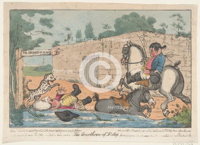 The Overthrow of Dr. Slop (Tristram Shandy), 1800-20. Creator: Unknown.