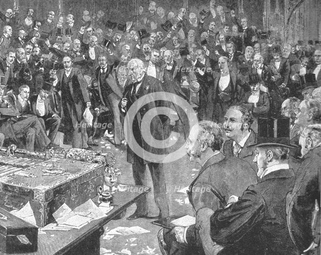 'The Overthrow of Lord Salisbury's Government, August 12, 1892...', (1901).  Creator: Unknown.