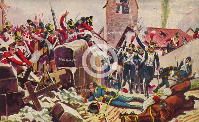 'The Ox. And Bucks. Light Infantry. The Battle in the Churchyard at Vimiero', 1808, (1939). Artist: Unknown.