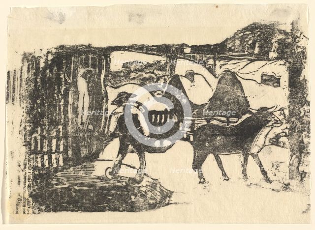 The Ox Cart (Le char a boeufs), in or after 1895. Creator: Paul Gauguin.