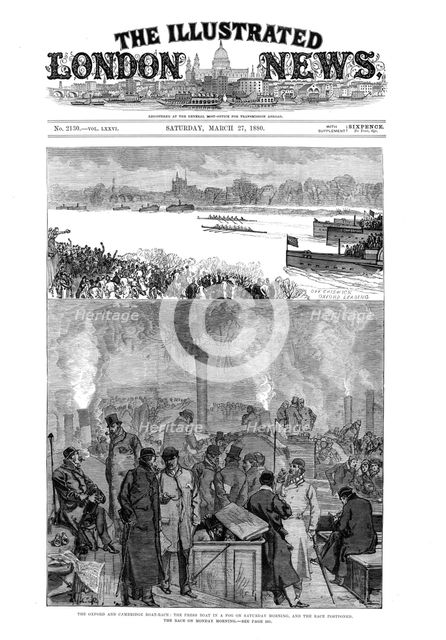 The Oxford and Cambridge Boat-Race..., 1880. Creator: Unknown.