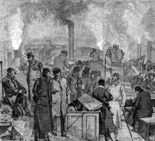 The Oxford and Cambridge Boat-Race: the press boat in a fog..., the race postponed, 1880. Creator: Unknown