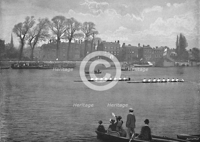 'The Oxford and Cambridge Boat Race', c1896. Artist: Donald Macbeth.